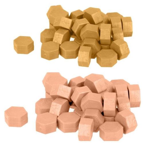 Perles De Cire Hexagonales - Or + Rose 