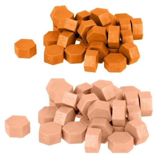 Perles De Cire Hexagonales - Orange + Rose 