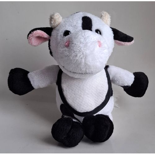 Peluche Doudou - Vache - Avec Bavoir À Broder - Dmc