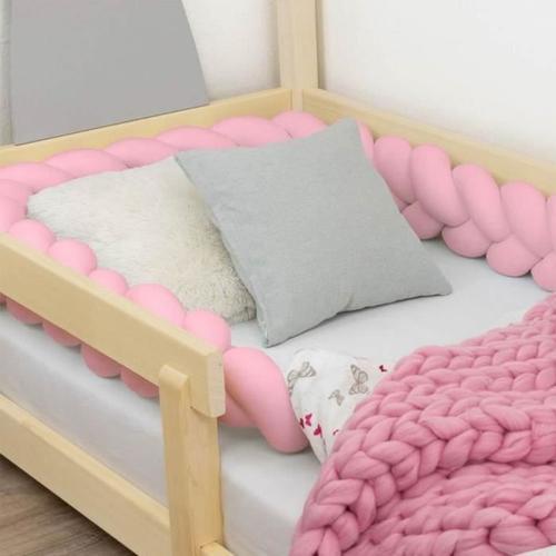 Tour de lit tressé déco pour enfant et adulte - Rose - 20 x 500 cm