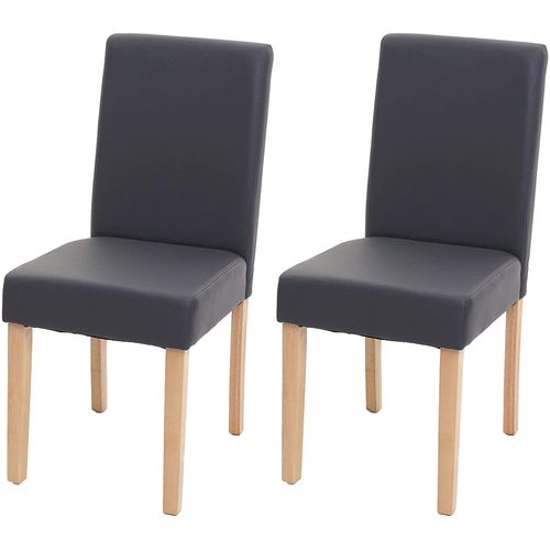Lot De 2 Chaises De Salle À Manger Simili-Cuir Gris Mat Pieds Clairs Cds04458