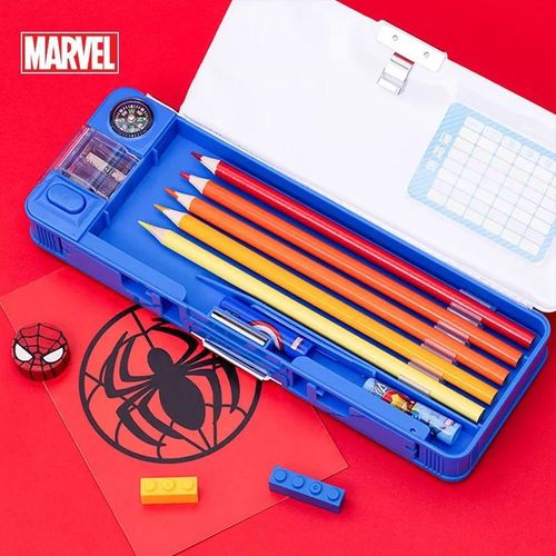 Homme araignée - Genuine Disney Elementary School Spider-Man Multifunctional Pencil Case Female 1-3 Grade Pencil Case School Bags