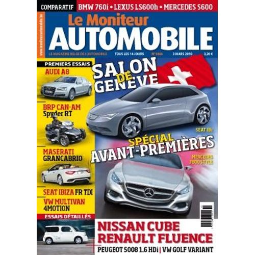 Le Moniteur Automobile N°1466 - Nissan Cube 1.6 - Renault Fluence 1.5 Dci 105 - Peugeot 5008 1.6 Hdi - Salon De Geneve Special Avant-Premieres