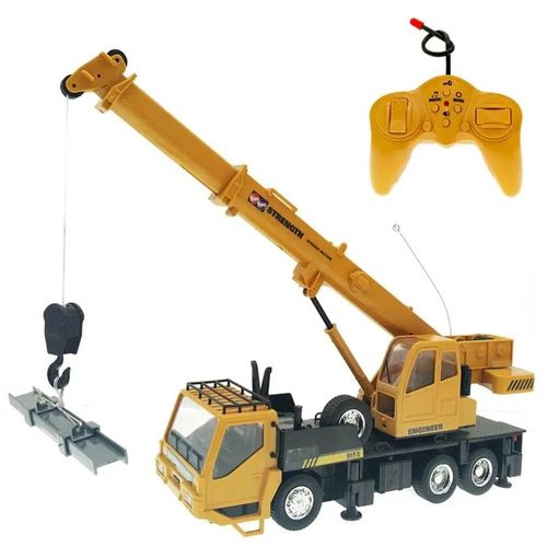 Jaune - Camion Grue Télécommandé 1:24 Pour Enfants, Jouet Rc Rechargeable, Simulation De Grue'ingénierie, Modèle De Voiture Rc, Cadeau