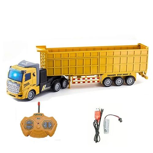 camion benne F - Camion électrique télécommandé sans fil pour enfant, jouet robuste, Semi remorque, Construction et Transport, grande remorque à benne, 1/48