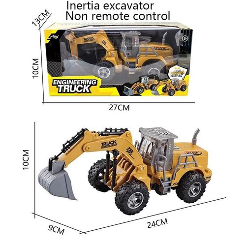 Pelle à inertie - Camion pelleteuse sur roues télécommandé pour garçon, jouet télécommandé en métal, Bulldozer, véhicules de Construction, 1:30, 6CH 4WD, cadeaux