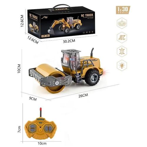 Rouleau à distance - Camion pelleteuse sur roues télécommandé pour garçon, jouet télécommandé en métal, Bulldozer, véhicules de Construction, 1:30, 6CH 4WD, cadeaux