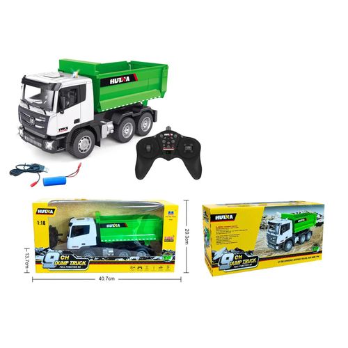 HUÏNA 1556 - camion tracteur camion citerne télécommandé 1:18, véhicule'ingénierie, pelle, remorque, grue, voiture, jouets pour garçons, cadeaux de noël