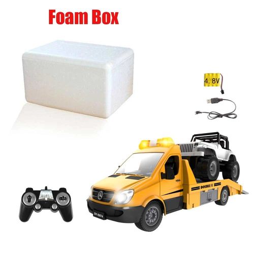 Remorque RC - Camion-remorque Radiocommandé, Tracteur De Voiture, Police De La Route, Véhicule De Construction, Jouet Pour Enfants, 1/18