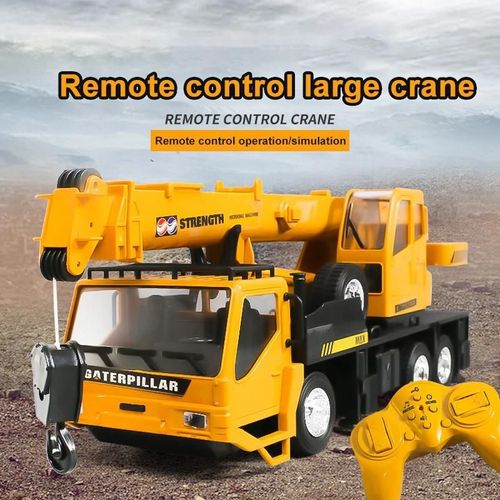 Grue Télécommandée En Alliage Pour Enfants, Jouet, Modèle Réduit De Grue, Camion D'ingénierie, De Construction, De Levage, Voiture, Transporteur