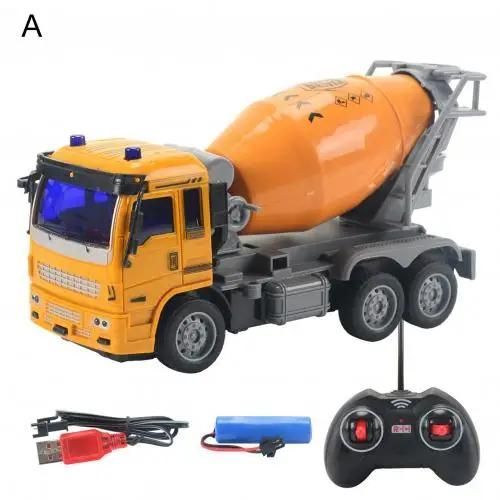 Grue de levage RC pour enfants, camion lourd, 4 canaux, télécommande électrique, modèle de véhicule'ingénierie, ensemble de jouet mélangeur de béton, cadeau