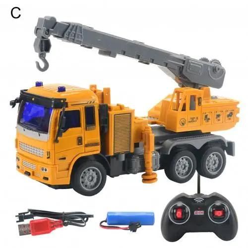 Grue De Levage Rc Pour Enfants, Camion Lourd, 4 Canaux, Télécommande Électrique, Modèle De Véhicule'ingénierie, Ensemble De Jouet Mélangeur De Béton, Cadeau