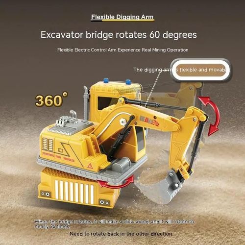 Qh2801-2d - Pelle Télécommandée 1:24, Jouet Pour Enfants, Grue, Camion, Simulation, Modèle'ingénierie, Voiture, Cadeau De Noël Pour Garçons