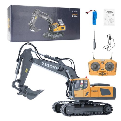 Noir 1 batterie - Pelleteuse télécommandée 2.4Ghz 1:20, camion télécommandé, véhicule'ingénierie à chenilles, jouet éducatif pour enfants avec musique légère