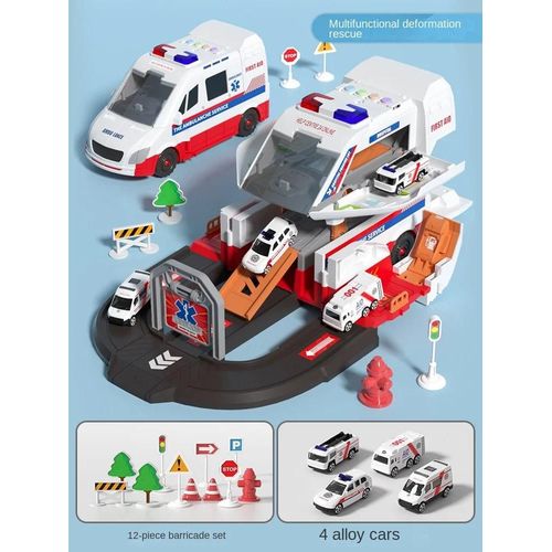 Scène de stockage, ingénierie incendie déformation, Ambulance éjection piste Parking véhicule camion voiture modèle cadeaux pour enfants garçons
