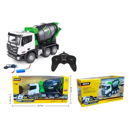 HUÏNA 1557 - camion tracteur camion citerne télécommandé 1:18, véhicule'ingénierie, pelle, remorque, grue, voiture, jouets pour garçons, cadeaux de noël