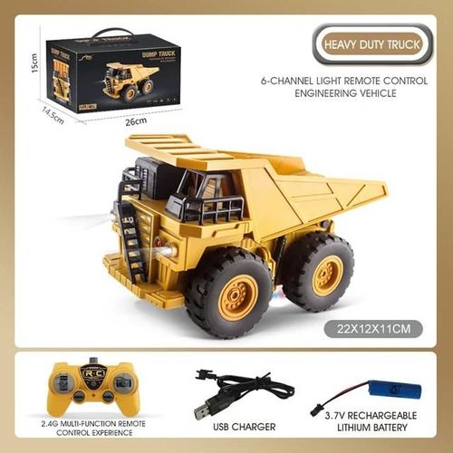 Qh26-02d - Pelle Télécommandée 1:24, Jouet Pour Enfants, Grue, Camion, Simulation, Modèle'ingénierie, Voiture, Cadeau De Noël Pour Garçons