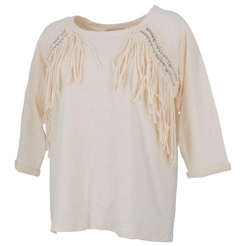 Sweat Culture Sud Candou Sweat Franges Blanc