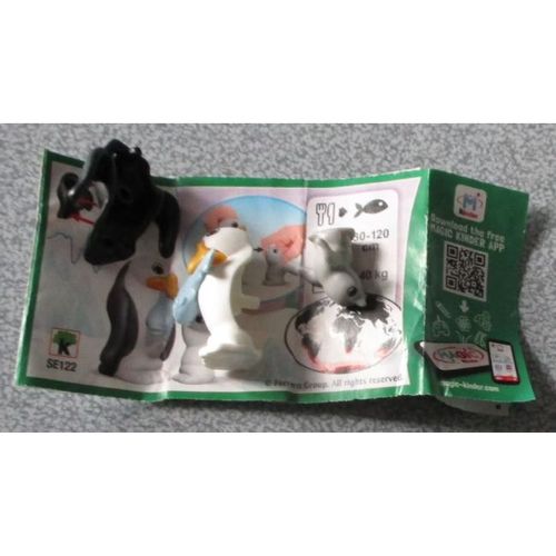Figurine Kinder Surprise À Monter - Série Animaux 2017/2018 - Se122 Pingouin - Avec La Fiche Bpz - En Vrac Dans Un Sachet Cellophane