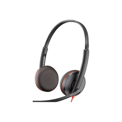 Poly Blackwire 3225 - Blackwire 3200 Series - micro-casque - sur-oreille - filaire - USB, jack 3,5mm - noir - Certifié Skype, certifié Cisco Jabber, Certifié Avaya
