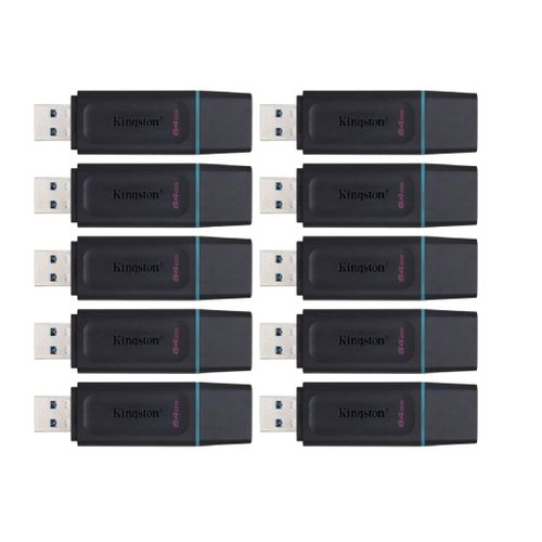 10PCS clé USB Kingston 64Go Kingston DataTraveler Exodia DTX/64GB Clé USB 3.2 Gen 1 avec capuchon de protection et anneaux porte-clé