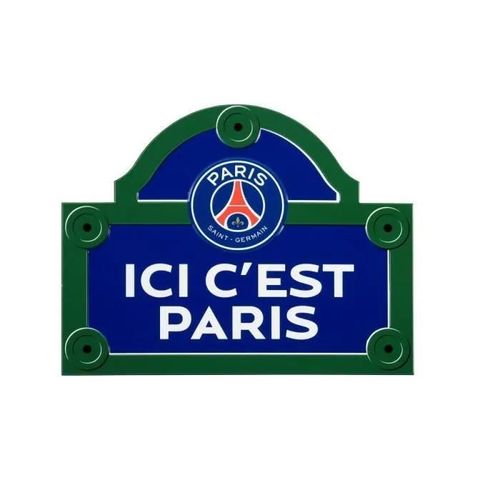 PSG - Plaque de rue Ici c'est Paris Bleu