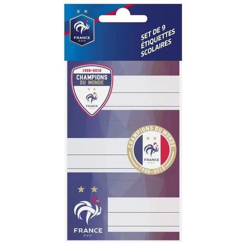 9 Étiquettes Scolaires Fff - Collection Officielle Equipe De France De Football