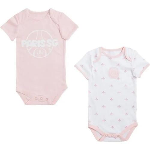 0-24 Mois - Coffret Textile Paris Saint Germain Modele Body Bebe - Rose - Lot De 3