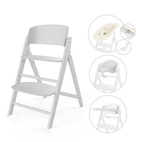 Chaise Haute Pliante Évolutive Click & Fold 4-En-1 All White