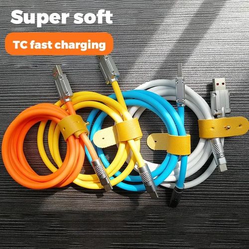 Blanche - Type-C Type-C - Forfait 3 - Gel De Silice Épaissi 120w, Alliage De Zinc Pour Apple Android, Résistance À La Flexion, Ligne De Charge Rapide Usb Type C À Courant Élevé