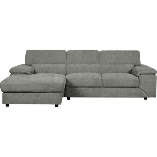 Canapé D'angle En Tissu Chenille "London" - 4 Places - Gris