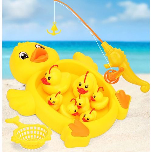 Jeu De Pêche Jouet De Bain,Jouets De Pêche Au Canard 1 Canne Et 7 Canards,Ensemble De Jouets Aquatiques Pour Filles Garçons