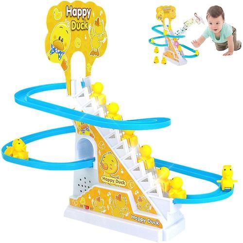 Jouet Électriques De Montagne Russe De Canard Little Duck Track Slide Toys Pour Enfants 9 Canards Climbing Stairs Avec Musique Et Lumières Clignotantes