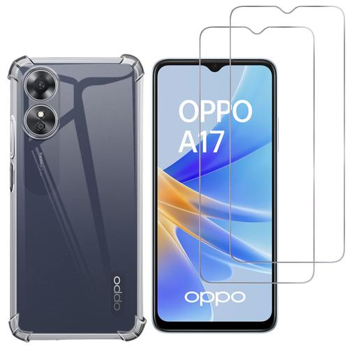 Coque Antichoc Pour Oppo A17 Et 2 Verres Trempe Film Protection Ecran [Phonillico]