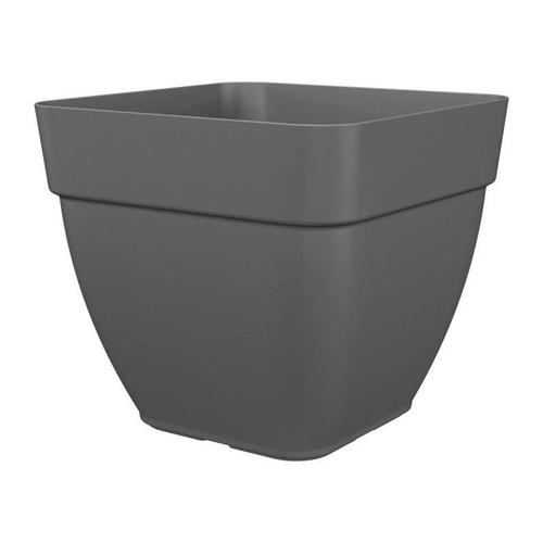 POT A FLEURS ET PLANTES CARRÉ CAPRI CAMPANA - PLASTIQUE - 37X37 CM - ANTHRACITE - ARTEVASI