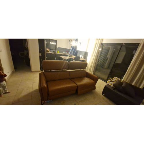 Canape Cuir 3 Place Électrique Avec Commande Integrer A Chaque Extrémite