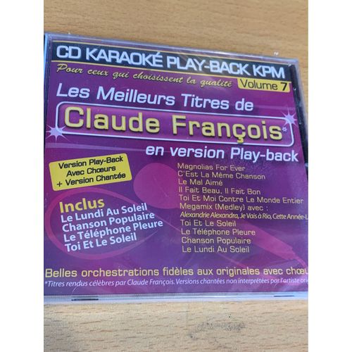 Cd Karaoké Play-Back Kpm Vol.07 Claude François
