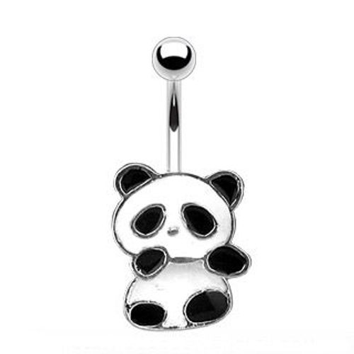 Piercing Nombril Ventre Boule Panda Ours Bijoux Acier Chirurgical Inoxydable Anti Allergique Banane Barbell Pablo Blanc Lovepiercing