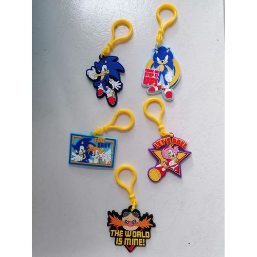Lot 5 Porte-Clés Sega : Sonic The Hedgehog, Tails (Miles Prower), Amy Rose, Dr Robotnik (Eggman)