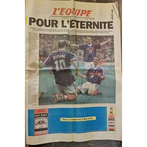Journal L'equipe Du 13 Juillet 1998 "Champion Du Monde".