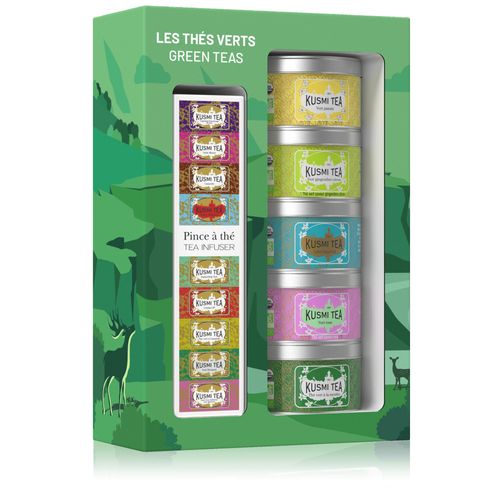 Kusmi Tea - Coffret Les Thés Verts Bio Avec Une Pince À Thé