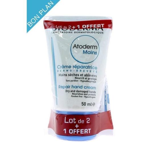 Bioderma - Atoderm Crème Mains & Ongles - Lot De 3 - 50 Ml 