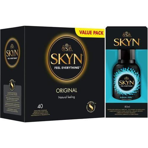Skyn® Original Preservatifs Sans Latex - Paquet De 40 Preservatifs + Gratuite 1 Aqua Feel Lubrifiant