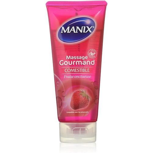 Manix Gourmand Gel De Massage 200 Ml. Edible Strawberry Flavor Massage Gel. 37