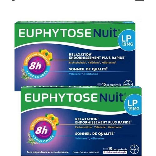 Euphytose Nuit Lp 1.9mg Lot De 2 Boites De 15 Comp 