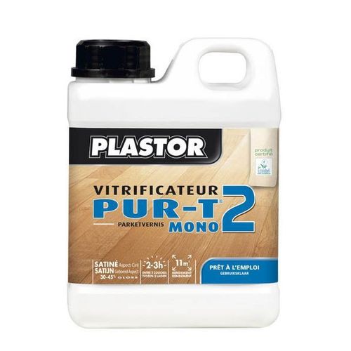 VITRIFICATEUR PLASTOR PUR-T 2 EXTRA MAT 1 Litre <10 GLOSS