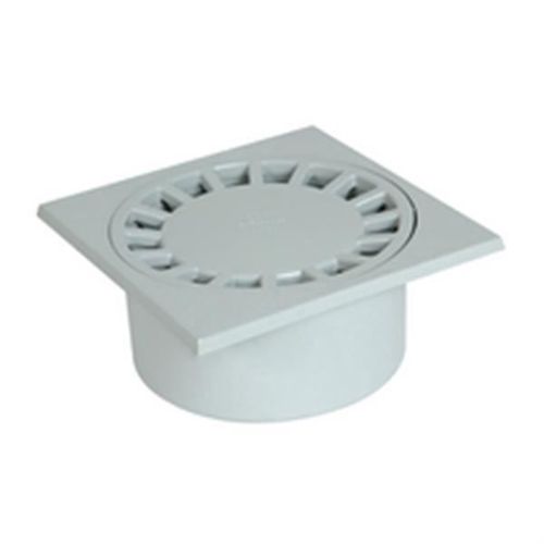 Nicoll Siphon de cour 20x20 à emboîture incorporée sortie verticale diamètre 80 90mm gris clair SC089G