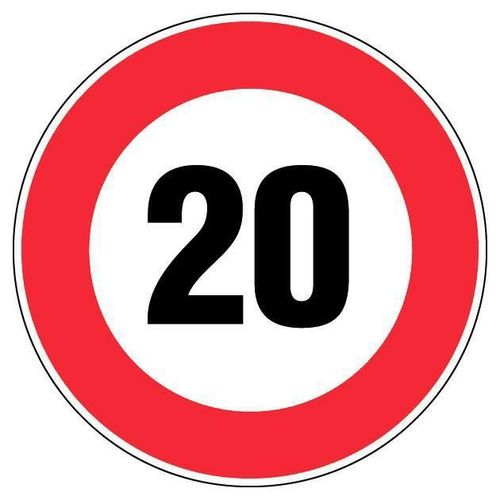 Panneau Vitesse limitée à 20 km/h - Rigide Ø300mm - 4060255
