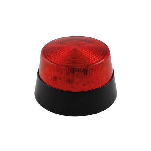 Flash stroboscopique à led - rouge - 12 vcc - ø 77 mm
