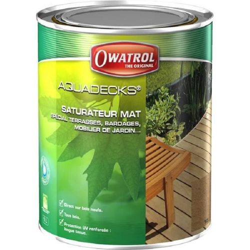 OWATROL AQUADECKS Saturateur Mat à l'Eau pour Protection Bois Exotiques Extérieurs Teck Ipé Bangkiraï Acacia Maçaranduba Mobingui 20